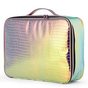 Beautify Holographic Makeup Bag - Iridescent Cosmetic Organizer/Zip Travel