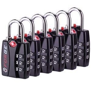 Forge TSA travel Lock 6 Pack - Open Alert Indicator, Easy Read Dials