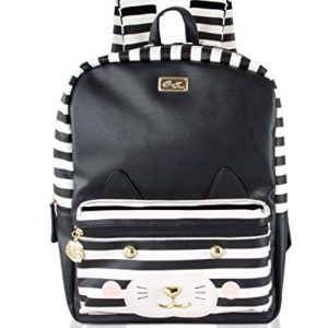 Betsey Johnson Leo Kitch Cat Face Large School Travel Backpack