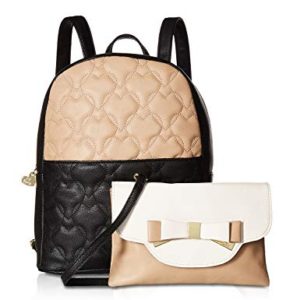 Betsey Johnson Quilted with Removable Crossbody Pouch Backpack