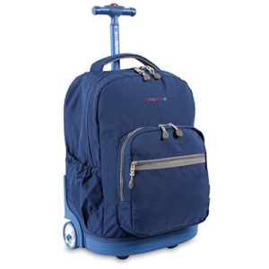 J World New York Sunrise Rolling Backpack