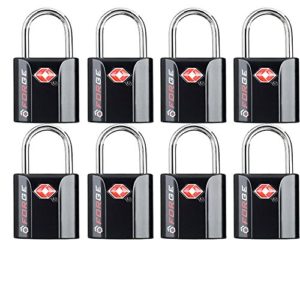 Black 8 Pack TSA Approved Luggage Locks