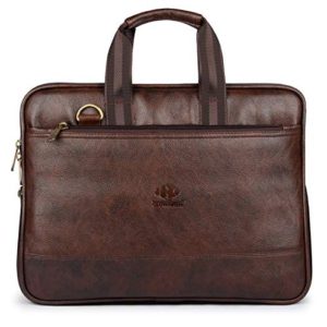 Vegan Leather Briefcase for Men Computer Bag Expandable Laptop Bag
