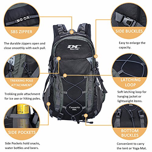 Diamond Candy Hiking Backpack Waterproof - Black, 40L Review ...