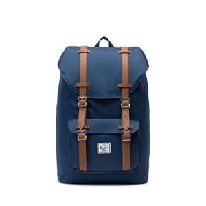 Herschel Little America Flapover Backpack, Navy/Tan Synthetic Leather