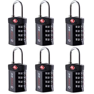 4 Digit TSA Approved Luggage Lock, 6 Pack, Change Your Own Color
