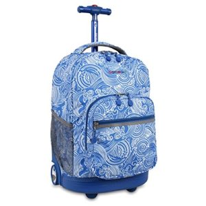 J World New York Sunrise Rolling Backpack, Wave