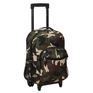 Rockland Luggage 17 Inch Rolling Backpack, Camouflage