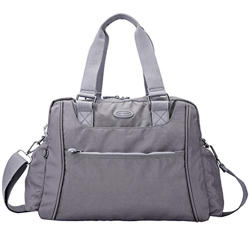 Nylon Travel Tote Cross-body Carry On Bag with shoulder strap (Grey ...