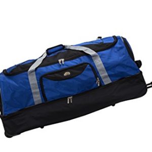 Rockland 40" Drop Bottom Rolling Duffle Bag Duffel, Navy