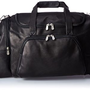 Piel Leather Sports Duffel, Black