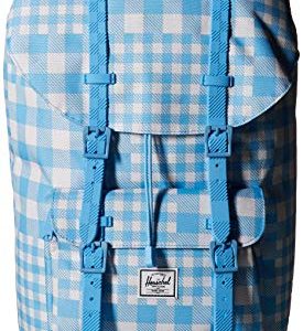 Herschel Little America Flapover Backpack, Gingham Alaskan Blue/Rubber