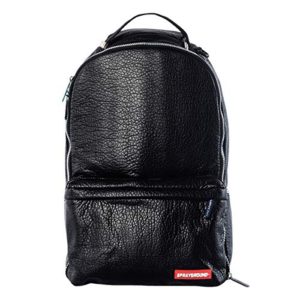 Sprayground Black Leather Iridescent Sneaker Cargo Backpack - Limited Edition, Perfect for Sneakerheads On the Go