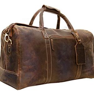 Leather Travel Duffle Bag | Gym Sports Bag Airplane Luggage Carry-On