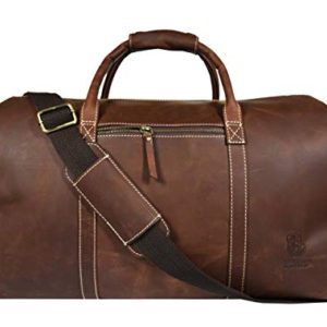 Leather Castle Vintage Duffle Bag, Weekend Travel Luggage Handbag