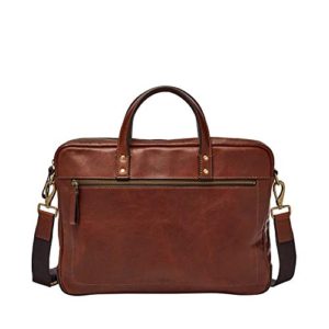 Fossil Mens Haskell Single Zip Workbag Cognac