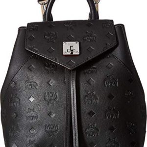 MCM Womens Essential Monogrammed Leather Backpack