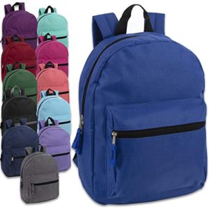 15 Inch Solid Backpacks For Kids With Padded Straps