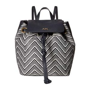 Michael Kors Junie Chevron Leather Flap Backpack