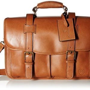 Allen Edmonds Men's Double Flap Briefcase Tan Saddle