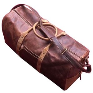 Leather Duffel Bag 24 Inch Travel bag, Large Overnight Traveler Carry on