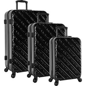 Nine West 3 Piece Hardside Spinner Luggage Set, Black