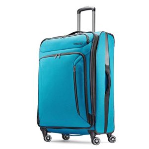 American Tourister Zoom Softside Luggage, Teal Blue, Checked-Large