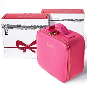 Travel Makeup Bag rose red Makeup train Case Organizer with Large Capacity