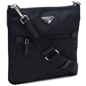 Prada Black Tessuto Nylon Messenger Crossbody Handbag