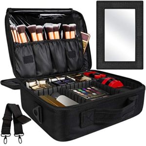 Kootek Travel Makeup Bag Double-Layer Portable Train Cosmetic Case Organizer