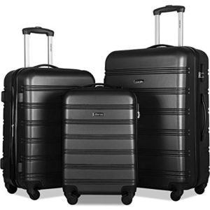 Merax 3 Pcs Luggage Set Expandable Hardside Lightweight Spinner Suitcase