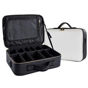 Goldwheat Travel Makeup Bag Cosmetic Train Case Large Professional Artist Makeup