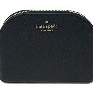 Kate Spade New York Joeley Small Dome Cosmetic Case Make Up Glitter Black