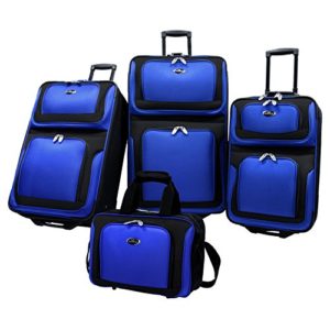 U.S. Traveler New Yorker Lightweight Expandable Rolling Suitcase Set 4-Piece