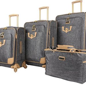 Nicole Miller Designer Luggage Paige Collection - 4 Piece Softside Lightweight