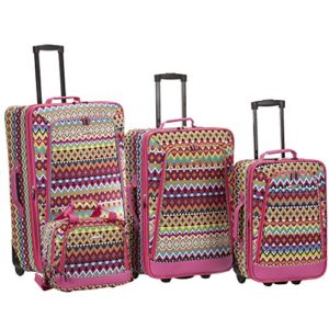 Rockland 4 Piece Luggage Set Tribal, Tribal