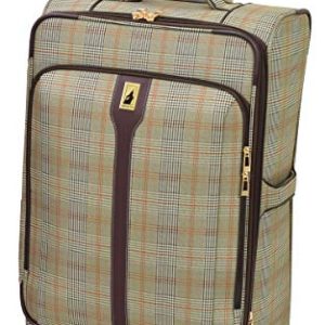 London Fog Knightsbridge 25" Expandable Spinner, Brown Glen Plaid