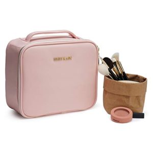 Makeup Bag Travel Cosmetic Bag, BEGIN MAGIC 10" PU Leather Portable Organizer
