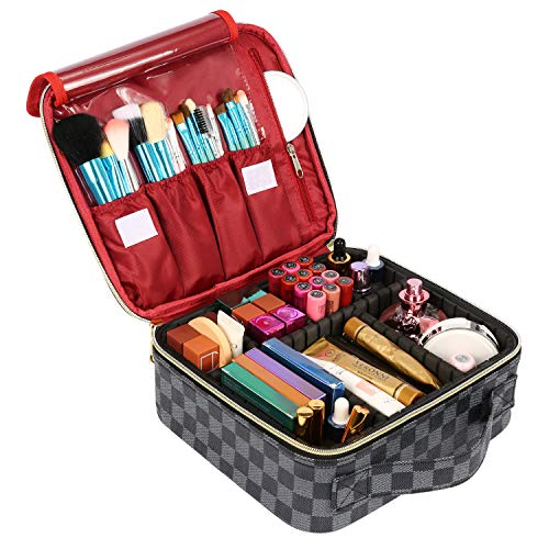 WODKEIS Makeup Case Travel Cosmetic Bag Professional Train Case Large ...