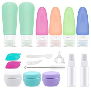 Silicone Travel Bottles 17 Pcs TSA Approved BPA Free Travel Containers Food-grade