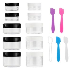 Accmor 10 Pieces Makeup Travel Containers with Lids 3/5/ 10/15/ 20 Gram