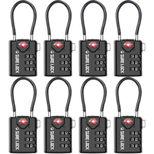 TSA Compatible Travel Luggage Locks, Inspection Indicator, Easy Read Dials