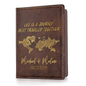 Personalized Passport Holder Cover Customized Wallet Travel Honeymoon Overseas