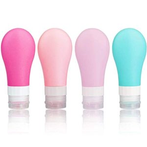 Portable Travel Bottles Set, AMMAX Leak Proof Squeezable Silicon Tubes Travel Size
