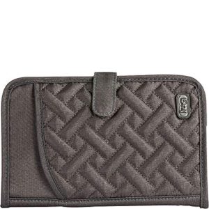 Lug Women's Tandem Snap Passport Wallet, Shimmer Gunmetal