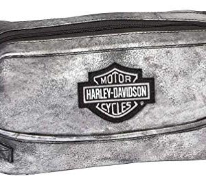 Harley-Davidson Deluxe Bar & Shield Leather Toiletry Kit, Silverado