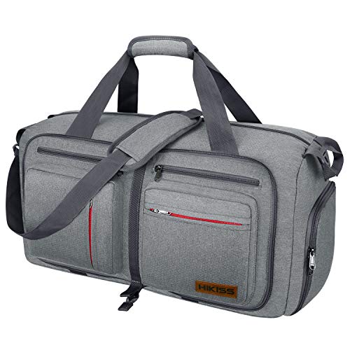 Travel Duffel Bag, 55L Foldable Duffle Bag with Shoes Compartment ...