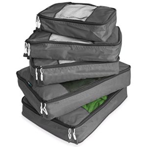 TravelWise Packing Cube System - Durable 5 Piece Weekender Plus Set