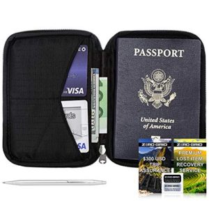 Zero Grid Passport Wallet - Travel Document Holder w/RFID Blocking