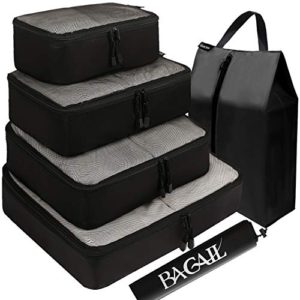 BAGAIL 6 Set Packing Cubes,Travel Luggage Packing Organizers with Laundry Bag